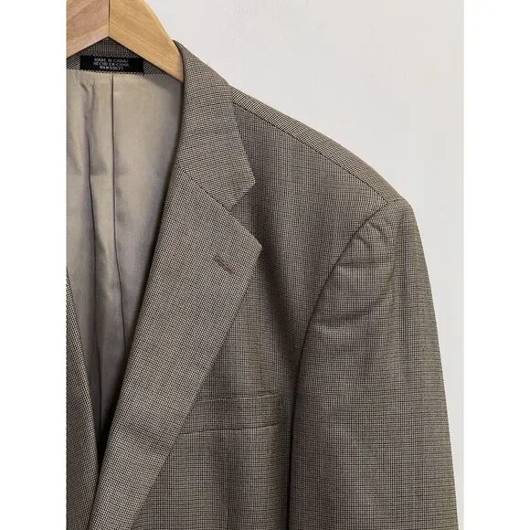 Stafford Men's 44L Silk/Wool Blend Sports Coat Tan Brown Blazer Jacket - Picture 4 of 11